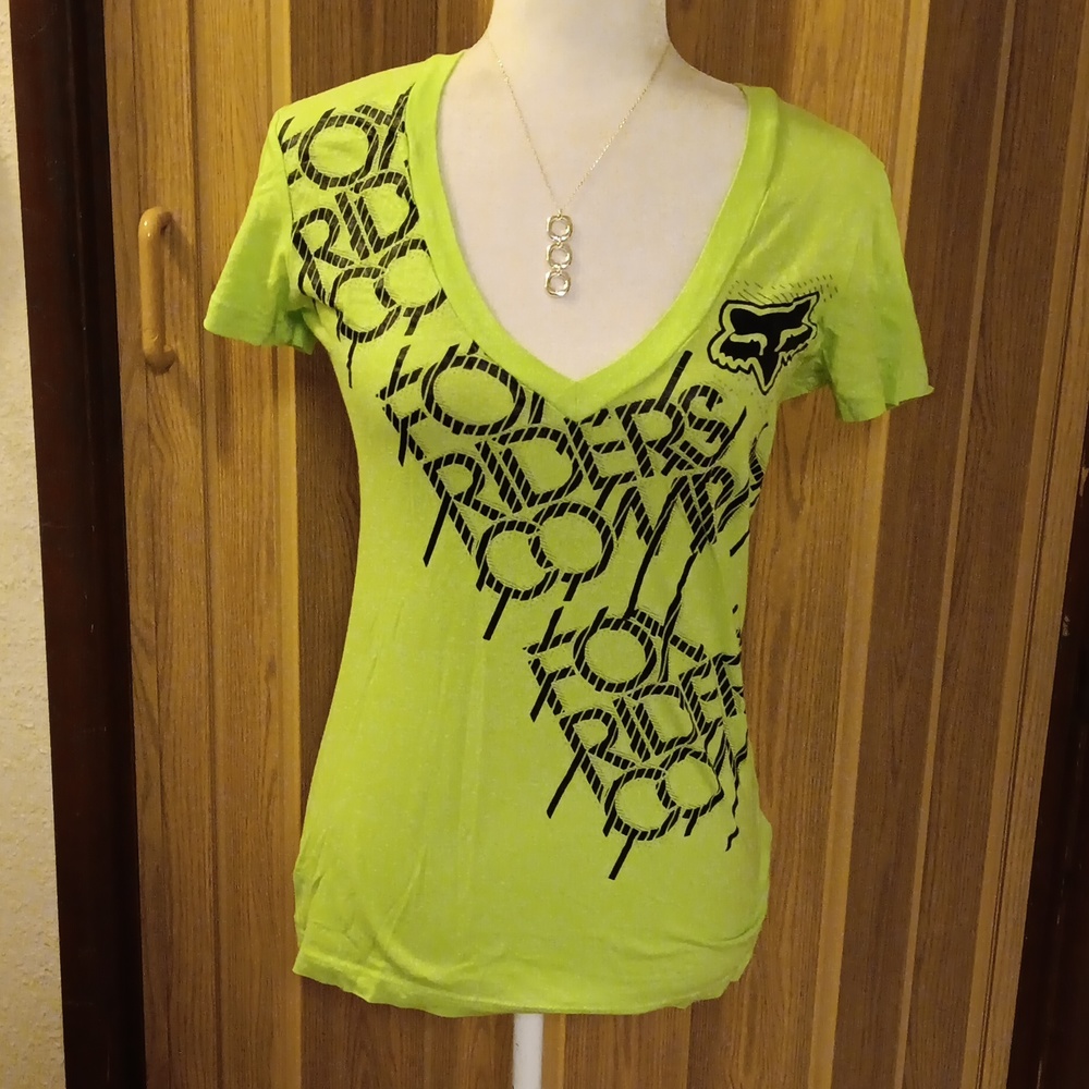 FOX GIRLS GREEN AND BLACK TSHIRT